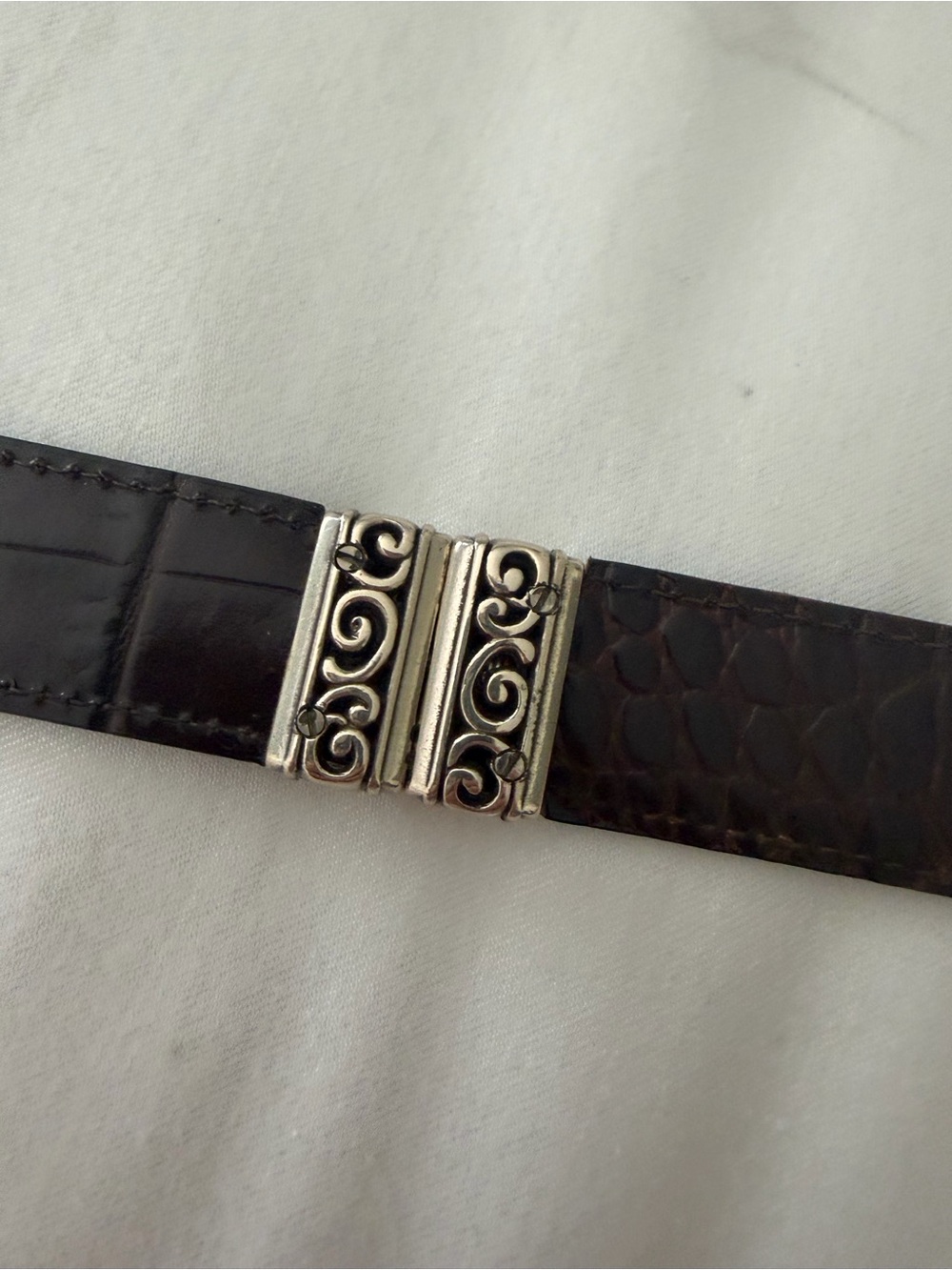 Brighton Belt 43100 Sz M/30 Brown Black Leather Reversible Silver - Picture 10 of 11